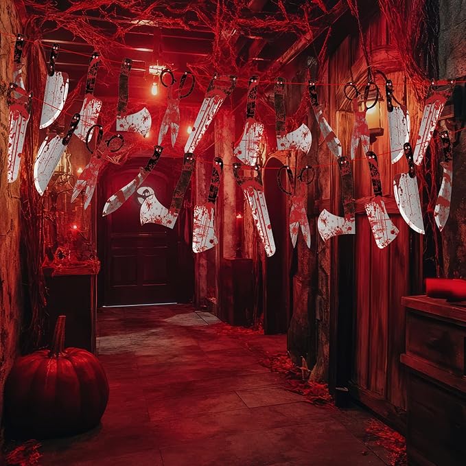 OHOME Halloween Party Decorations - 12 Pack Trunk or Treat Banner | Halloween Decorations for Indoor Outdoor Outside - Hanging Backdrop Garland Decor for Birthday Party Favors Supplies