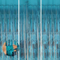 Valentines Day 3 Pack 3.3 * 8.3 ft Foil Curtain Metallic Tinsel Fringe Curtains Photo Booth Props Backdrop for Birthday Wedding Engagement Baby Shower Christmas Holiday Celebration Partyl,Light Blue