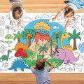 Dinosaur Party Giant Coloring Poster 30x72 Inches Large DIY Dinosaurs Coloring Tablecloth Versatile Classroom Wall Décor & Birthday Activity for Kids for School Home Party Supplies