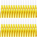 30 Pcs Gold Noise Makers, Party Blowers, Metallic Fringed Party Horns for New Year Party Favor Supplies, Gold White
