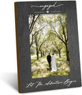Engagement 4x6 Picture Frame, Wedding Photo Frames, Newly Engaged Gifts for Couples Bride Groom, Let the Adventure Begin Engagement Picture Photo Frames for Desk Decor