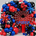 ALL-IN-1 Spider Balloon Arch Kit with BONUS Starburst for Spidy Birthday Decorations - Red Blue Spider Balloons for Spidy Man Party Decorations - Miles Birthday Decoration, Spidey Balloons