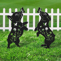 Metal French Bulldog Garden Decor for Outside,Black Dog Silhouette Decorative Yard Art for Outdoor Stakes,Lawn,Pathway,Gifts for Dog Lovers