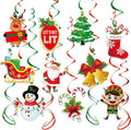 Red-White Green Christmas Party-Decorations Streamers - 16pcs Friendsmas New Year Hanging Swirls Banner Supplies, Classroom Ceiling Garland Indoor Holiday Decor