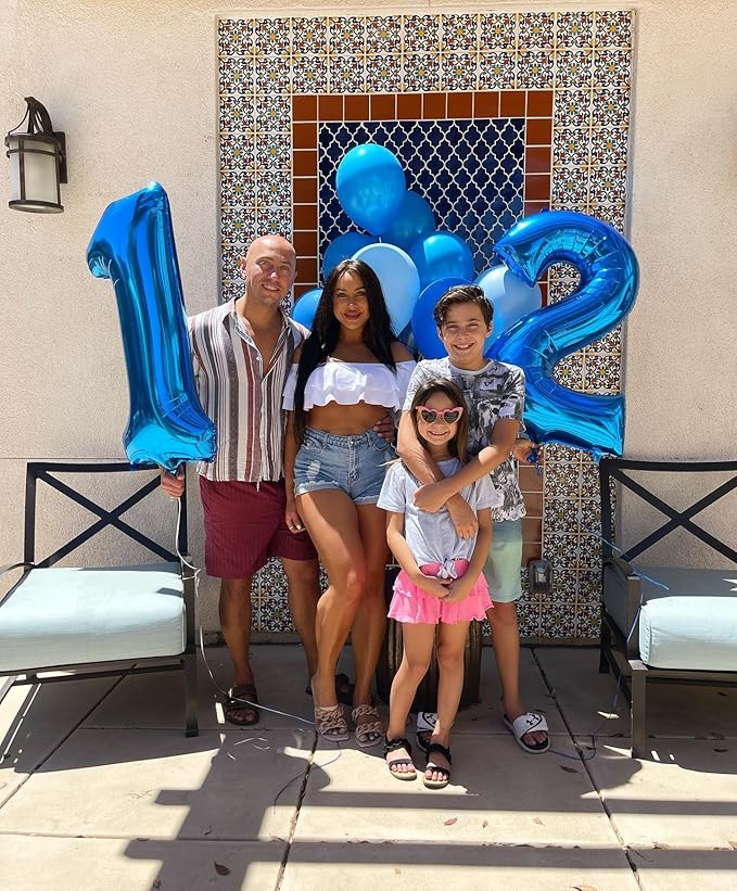40 Inch Large Numbers Balloon, 4 Dark Blue Ballon for 4th 14 40 44 Birthday Party, Balloon 4 Number for Graduations Wedding Supplies