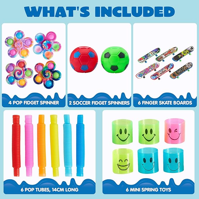 JOYIN 60 Pcs Party Favors for Kids, Fidget Toys Pack, Sensory Toy, Easter Goodie Bags Fillers for Birthday Party,Prizes in Bulk for School, Pinata Stuffers, Classroom Prizes, Treasure Box Toys