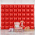 NISOCY 48PCS Red Square Foil Balloons Wall Backdrop Metallic Double Sided Red Christmas Balloon Tunnel Arch Kit for Birthday Baby Shower Valentine‘s Day Party Decoration