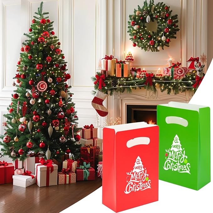 UnicoPak 15 Pack Colorful Party Favor Bags - 6×3×9” Vibrant Goodie Bags in 5 Assorted Colors for Birthday, Classroom, Halloween - Sturdy Red Blue Yellow Green Orange Gift Bags, Customizable for Treats Cookies