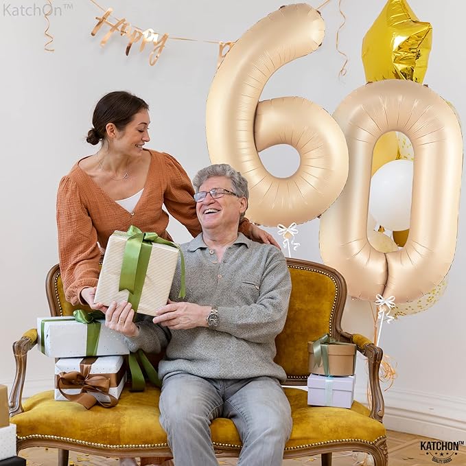KatchOn, Gaint Caramel 0 Balloon Number - 40 Inch | Retro Apricot Number Balloons | Zero Balloon for Neutral Party Decorations | Balloons 0 Number for Blush Party Decorations
