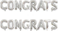 2 Set 16Pcs Silver Congrats Letter Balloons 16in Balloon Foil Letter Decorations Party Decor Silver Letter Balloons Congrats Party Supplies
