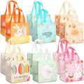 Aviski Easter Gift Wrapping Bags, 12PCS Multifunctional Non-Woven Bag with Handles, Treat Bags for Easter Party Supplies, Egg Hunt Game, 8.3x7.9x5.9inch