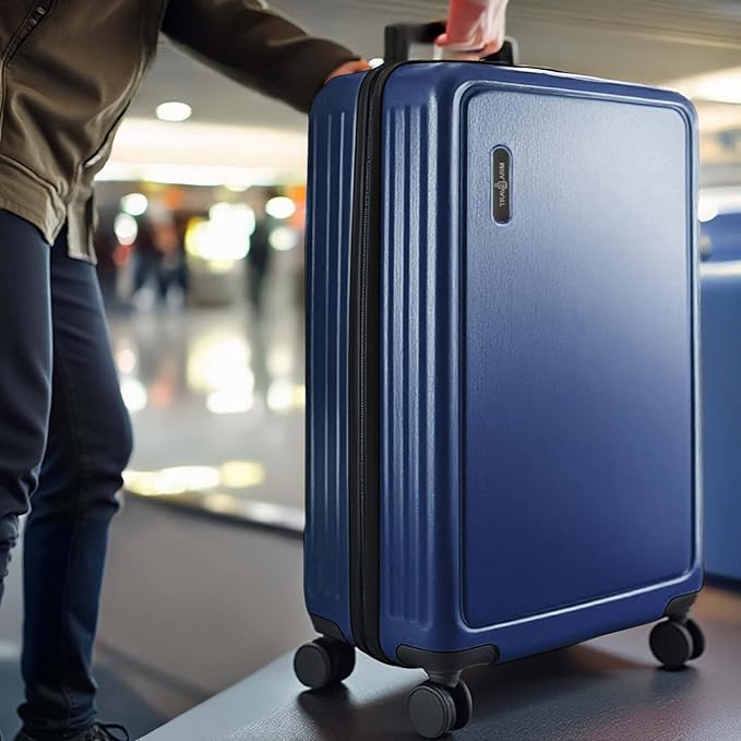 TRAVELARIM Luggage Sets 3 Piece, 24 Inch Suitcase and 28 Inch Luggage with Spinner Wheels, Durable Hard Shell Suitcase Set, Expandable Travel Suitcases with Wheels, Navy
