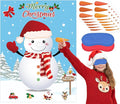 WNINK Pin The Nose on The Snowman Game, Christmas Games, Christmas Party Activities with 36 pcs Nose Stickers and Blindfold for Kids, Adults, Family Holiday Fun