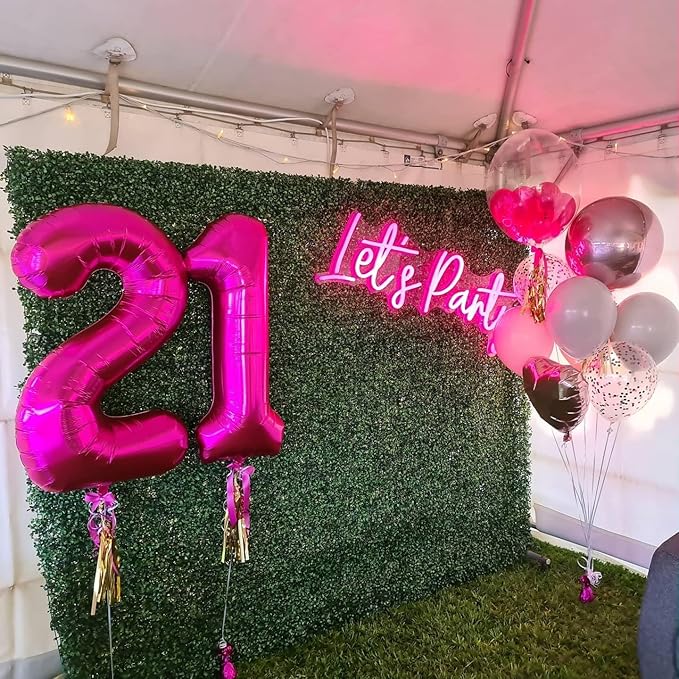 Hot Pink Number 50 Balloon 40 inch, 50 Number Balloons, 50th Birthday Decorations, 50 Year Old Women Hot Pink Party Supplies
