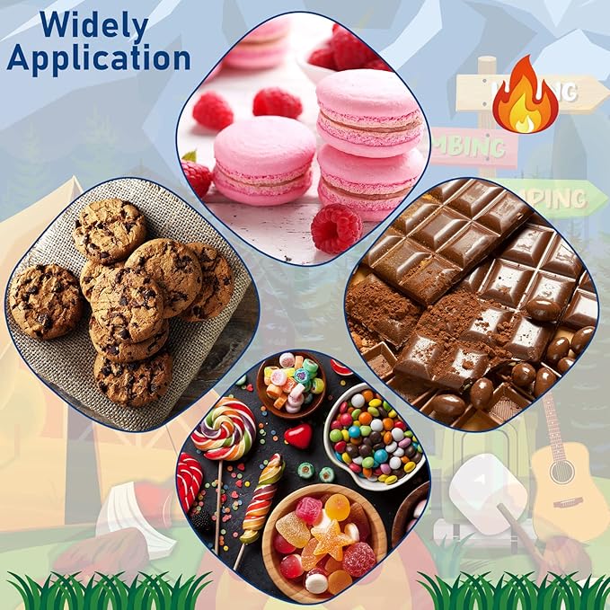 Gueevin 100pcs Camping Cellophane Treat Bags Camp out Goodie Candy Favor Bags with 100 Pieces Twist Ties for Party Decorations Kids Birthday Party Baby Shower Supplies Gift Wrapping