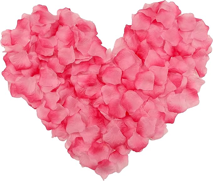 1500 Pcs Pre-separated Artificial Gradient Pink Rose Petals for Romantic Night,Faux Gradient Pink Flower Petals for Flower Girl,Weddings,Valentine Day,Party,Romantic Decoration(Ready-to-use)