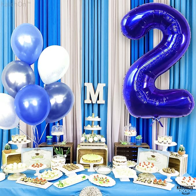 KatchOn, Giant, Royal Blue 2 Balloon - 40 Inch | Royal Blue Number Balloons 2 | Baby Shark Balloons 2nd Birthday Decorations for Boys | 2 Year Old Balloons for 2 Year Old Birthday Decorations Boy
