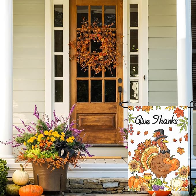 3pcs Happy Halloween Garden Flag Thanksgiving Christmas Garden Flags 12x18 Inch Double Sided Outside, Small Burlap Yard Lawn Decorations, Holiday Outdoor Decor