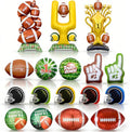 Football Party Decorations Balloon Set, 16PCS 59in Jumbo Foil Football Balloons with Trophy, Field Goal Post, Helmets & #1 Finger – Game Day Big Game Decorations for Birthday, Sports Party (Style 1)