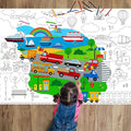 ZOIIWA Transportation Coloring Poster for Kids Giant Coloring Poster Large Traffic Car Coloring Tablecloth Jumbo Coloring Books for kids Classroom Home Birthday Party Supplies Favor 31.4 x 43.3 Inch