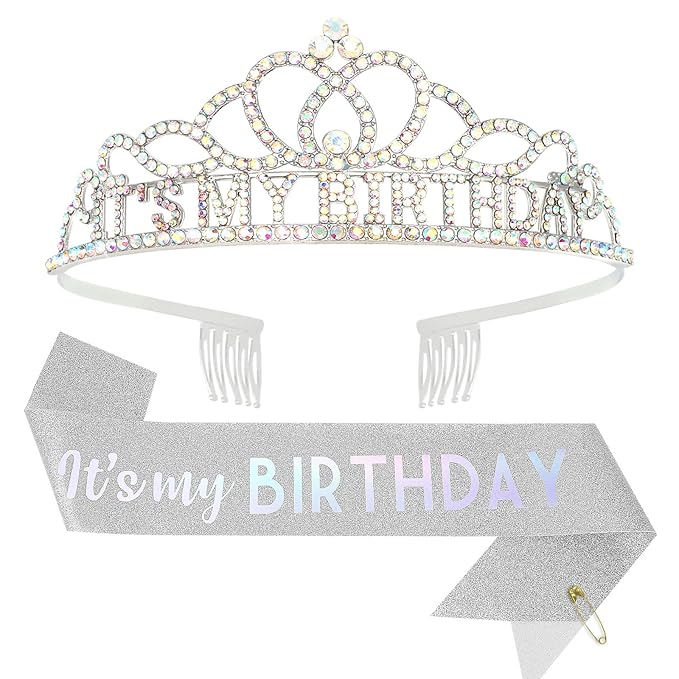 CAVETEE Birthday Crowns for Women, Happy Birthday Crown for Party Decorations