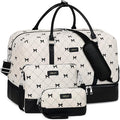 IBFUN Weekender Bags for Women, 21" Weekender Travel Bag, Travel Duffle Bag with Shoe Compartment Carry on Overnight Duffel Bag for Weekend Travel Business Trip, 3PCS