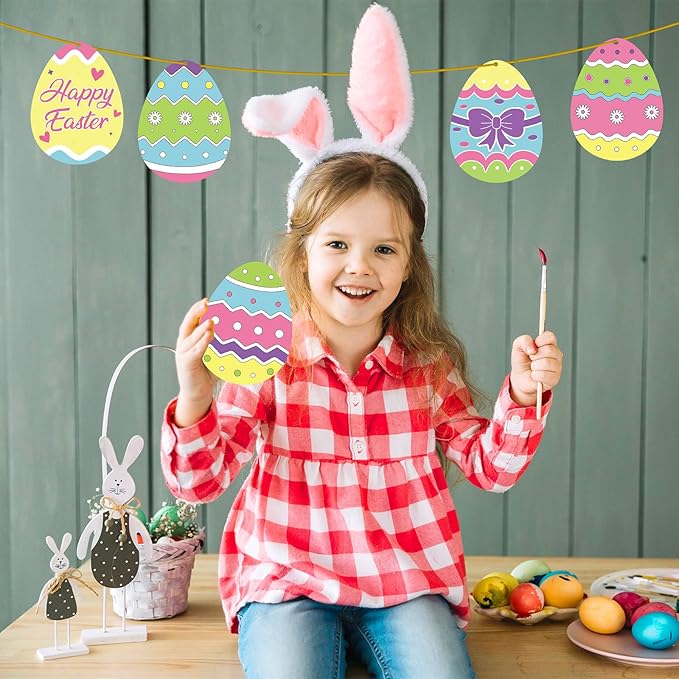 Hedeey 90 Pcs Easter Paper Egg Crafts, Color Your Own Egg Crafts, Easter DIY Crafts for Kids Party Activity Classroom Decor. (Eggs)