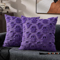 DFXSZ Halloween Pillow Covers 20x20 inch Set of 2 Purple Ghost Throw Pillow Cases Soft Plush Faux Fur Wool Couch Cushion Case for Chair Sofa Bedroom Living Room Home Decor PTK03E20