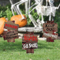 3 PCS Beware Signs Yard Stakes Halloween Outdoor Decorations Warning Sign, Halloween Yard Signs, Scary Lawn Decor Zombie Theme Party Supplies