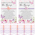Ferreve Baby Shower Favors for Guests Bulk, 50 Pack Butterfly Wish Bracelets with “A Message from the Bump” Cards, Baby Shower Party Favors for Gender Reveal