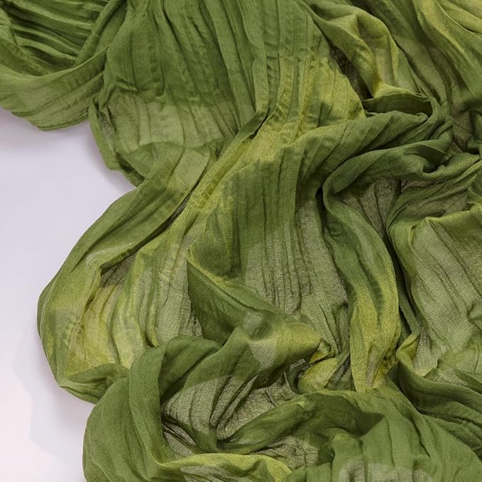 Socomi Campsite Green Easter Spring Cheesecloth Table Runner Boho Rustic Gauze 120 inch 10FT Cheese Cloth Runner for Wedding Party Baby Shower Birthday Home Decor Holiday Decorations