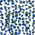 MARTINE MALL Flower Garland Rose Vines, 8 Strands 66Ft Flowers Vines for Bedroom, Rose Flower Garland Decoration, Sapphire Rose Floral Garland for Room Table Birthday Wedding Party Garden Wall Decor
