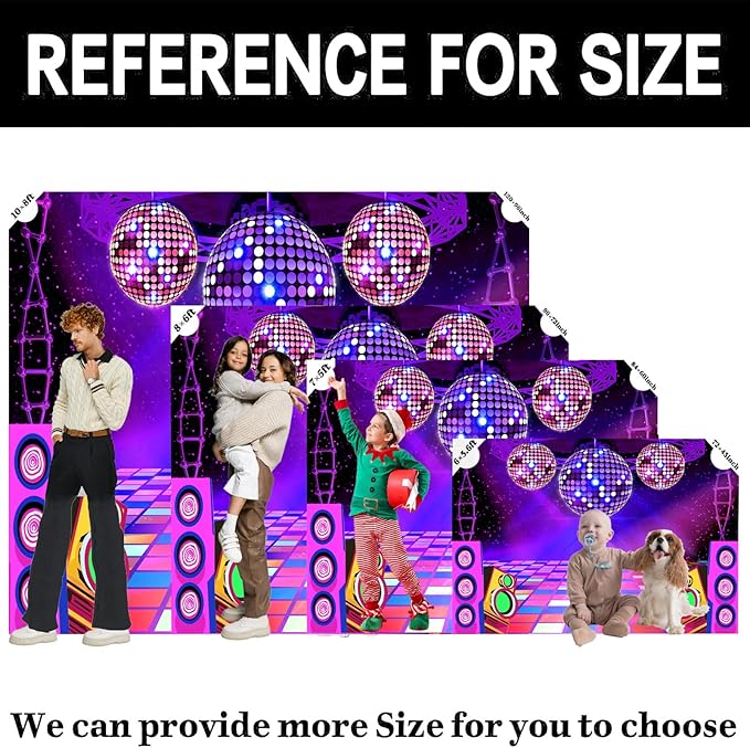 Dance Party Backdrop Retro 80s 90s Theme Stage Dance Ball Music Birthday Party Decoration DJ Photography Background 7X5 ft for Baby Shower Picture Photo Shoot Polyester Fabric, Red