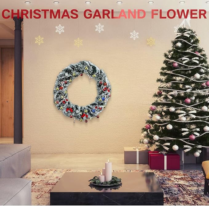 3 Pack 150Ft Greenery Garland with Snow, for DIY Christmas Tree Crafting-Green Snowy Pine Streamers for Outdoor & Indoor Christmas Decorations Artificial Twist Garland for Indoor/Outdoor