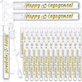 50 Pack Happy Engagement Party Favors Wedding Bubbles Wand for Guests Wedding Proposal Table Decor White Heart Bridal Shower Favors Guests Gift for Valentine's Day Engagement Party Supplies