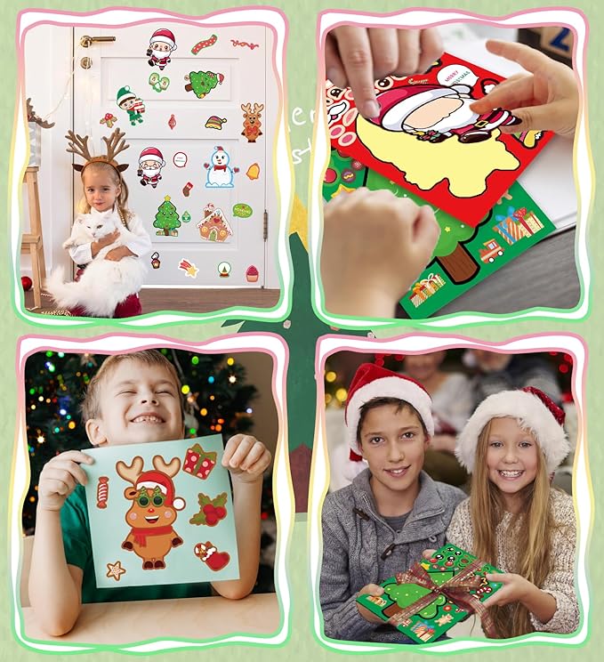 Christmas Stickers – DIY Christmas Crafts – Xmas Decorative Stickers for Holiday Decorations and Craft Supplies (24 Sheets)