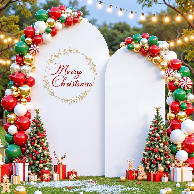 White Arch Backdrop Covers - 7.2FT, 6FT Spandex Fitted Wedding Arch Stand Covers Round Top Chiara Stretchy Arch Backdrop Cover for Valentines Wedding Birthday Party Decoration