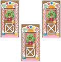 Beistle Gingerbread House Door Covers, 5’ x 30”, 3 Pieces – Magical Festive Winter Holiday Decor - Plastic for Indoor and Outdoor Use - Easily Display - Vibrant Candy Theme Christmas Decorations