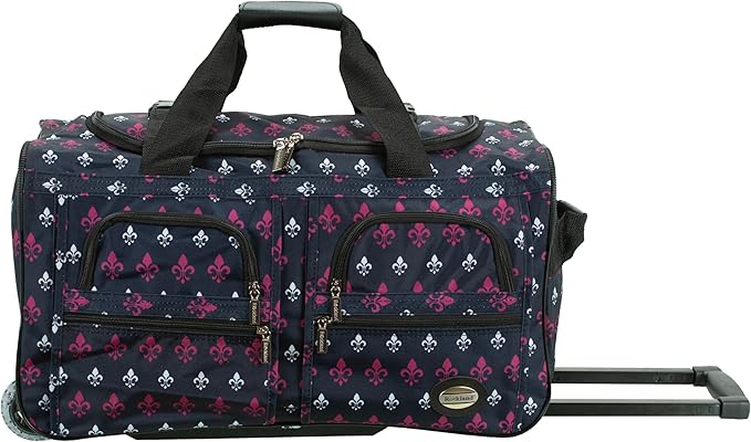 Rockland Rolling Duffel Bag, Black, 22"