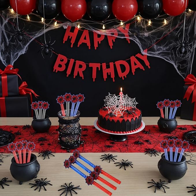 Jenaai 24 Spider Web Bubble Wands Spider Bubble Wand Party Favors for Summer Activity Cartoon Birthday Gifts Carnival Goody Bag Stuffers Wedding Supplies