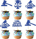 Gyufise 24Pcs 2026 Lawyer Graduation Cupcake Toppers Blue Glitter Class Of 2026 Lawyer Grad Cake Toppers Cap Diploma Case Closed Cupcake Picks 2026 Graduation Theme Party Cake Decorations Supplies