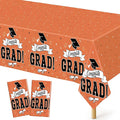 QZYL 2Pcs 2026 Graduation Table Cloths, 108" X 54" Orange Grad Party Decorations, Disposable Plastic Tablecover for Grad Decor Party Supplies, Rectangle Table Cloths for Class 2026 Congrats Grad
