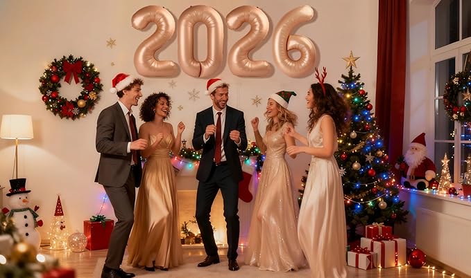 Light Brown Number Balloons Party Decorations for 2026, 40 Inch Happy New Years Decorations 2026, Light Brown Large 2026 Numbers for Graduation