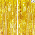2 Pack Foil Fringe Backdrop - Gold Shiny Tinsel Curtains for Party Decoration/Photo Booth Props - 3.3x6.6 FT Metallic Foil Backdrop for Birthday, Wedding, Graduation, Christmas.