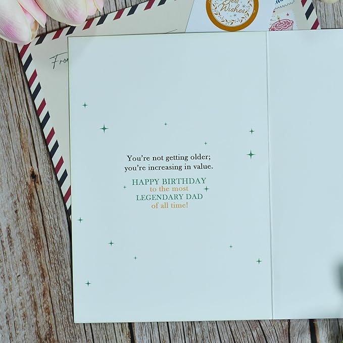 Dad Birthday Card, Birthday Card for Dad with Seal and Envelope, Father Cards from Daughter, Son