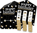 Big Dot of Happiness Adult Happy Birthday - Gold - Birthday Party Game Pickle Cards - Pull Tabs 3-in-a-Row - Set of 12