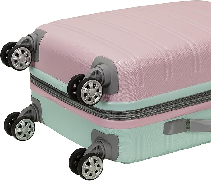 Rockland Melbourne Hardside 2 Piece Expandable Spinner Wheel Luggage Set, (20"/28"), Mint