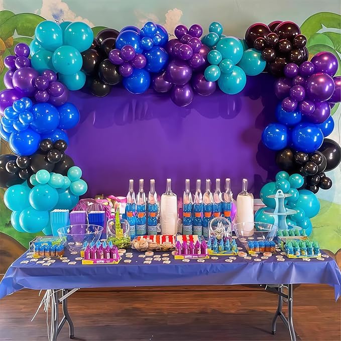 Black Purple Blue Balloons Garland Arch Kit, Metallic Blue Purple Teal Black Balloons Arch Kit, Metallic Balloon for Kids Boys Man Video Game Birthday Party Baby Shower Graduation Decorations