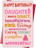 Birthday Card for Daughter, Funny Birthday Card Gift for Adult Daughter from Mom Dad Parents, Heartwarming Greeting to A Wonderful Daughters