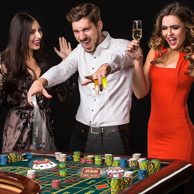 CHUNNIN 36 PCS Casino Party Favors Casino Birthday LED Light Up Finger Lights, Glow in the Dark Poker Party Finger Light Bulk for Goodie Treat Bags Stuffers Game Birthday Party Supplies